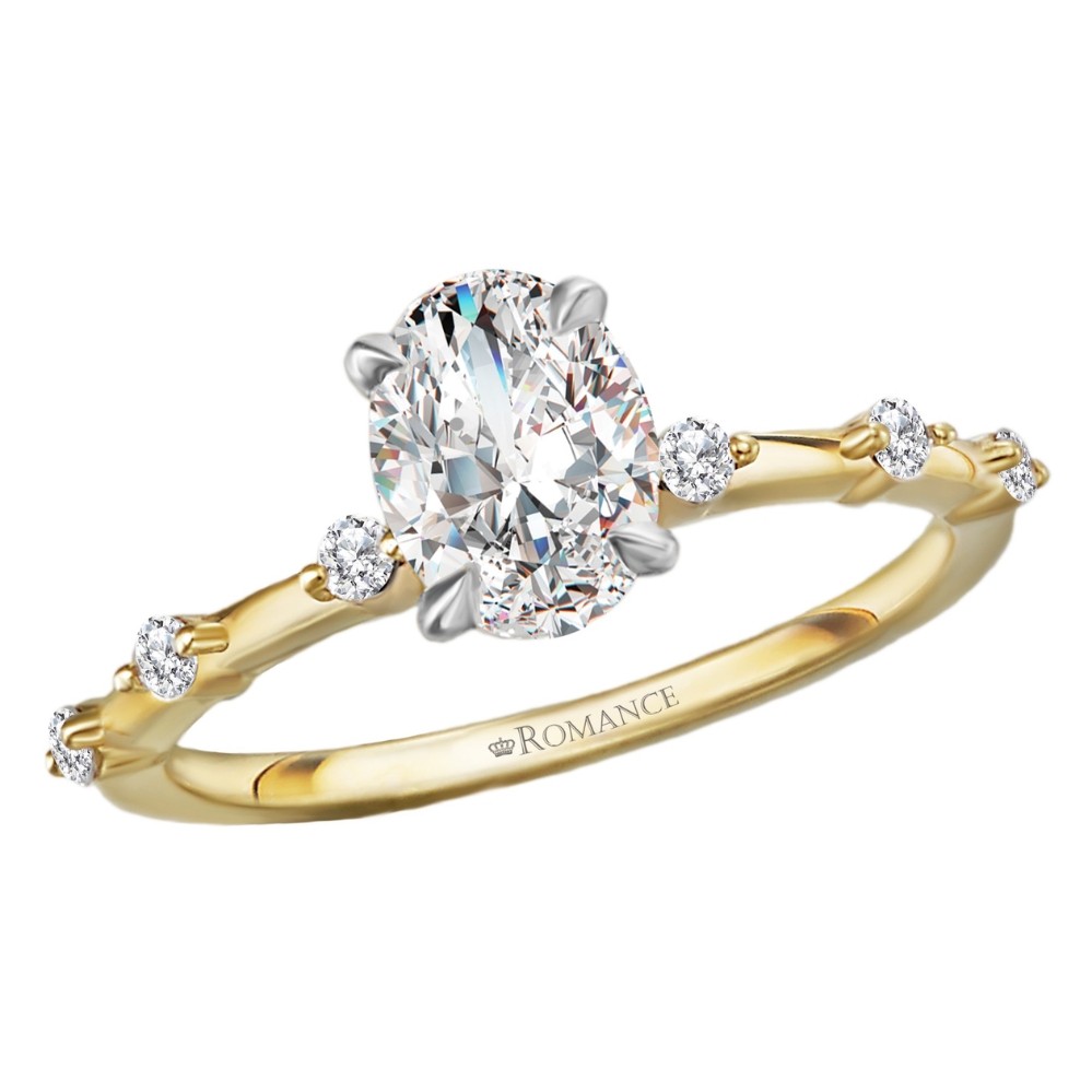 YELLOW & WHITE GOLD DIAMOND SEMI-MOUNT RING 160163-OV100TY
