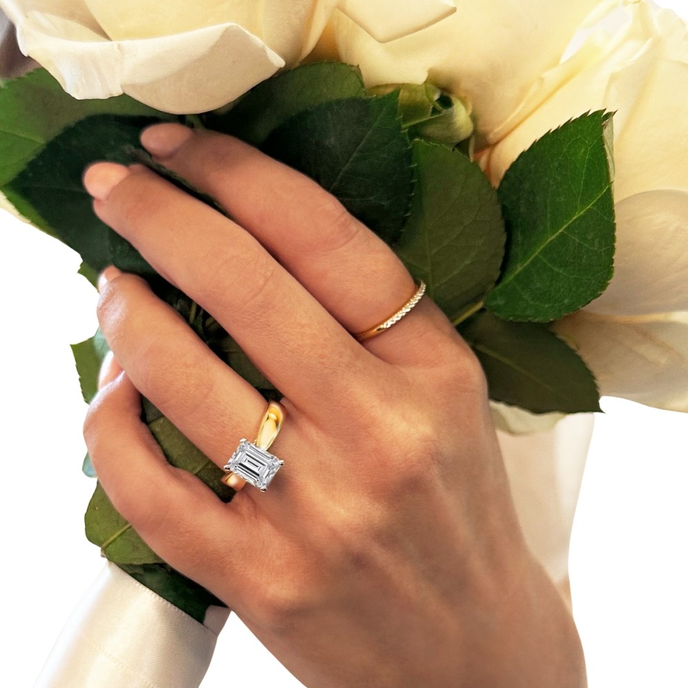 YELLOW GOLD SEMI-MOUNT RING 160235-EM200Y