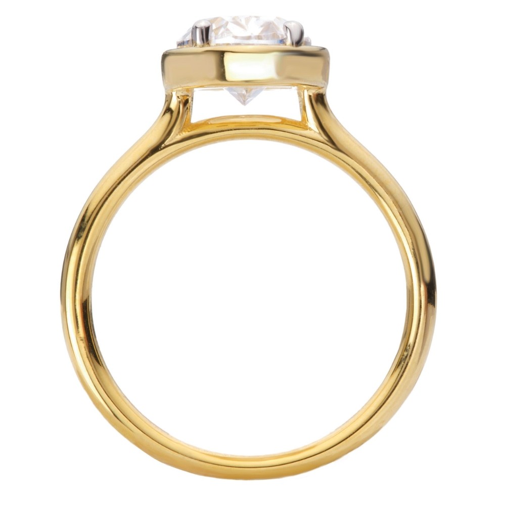 YELLOW GOLD OVAL SEMI-MOUNT RING 160292-MO200Y