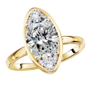 YELLOW GOLD OVAL SEMI-MOUNT RING 160292-MO200Y