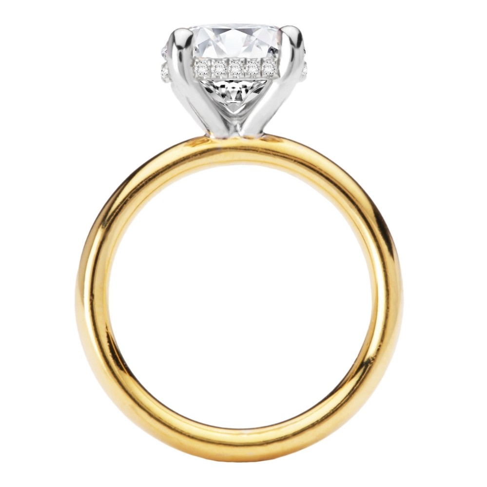 YELLOW GOLD HIDDEN HALO SEMI-MOUNT RING 160298-RD200Y