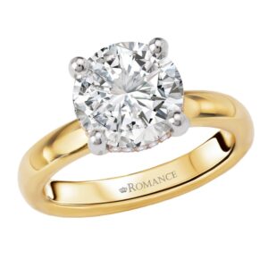 YELLOW GOLD HIDDEN HALO SEMI-MOUNT RING 160298-RD200Y