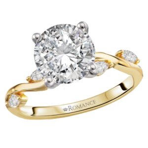 YELLOW & WHITE GOLD DIAMOND SEMI-MOUNT RING 160349-RD200TY
