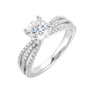 WHITE GOLD DIAMOND SEMI-MOUNT RING W1181RN100SM-4WB