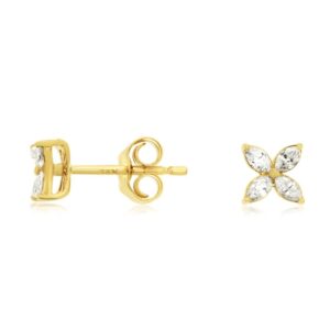 YELLOW GOLD DIAMOND EARRINGS H3526D
