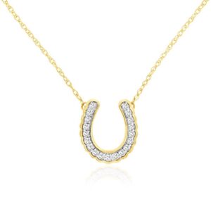 YELLOW GOLD DIAMOND HORSESHOE PENDANT H1823D