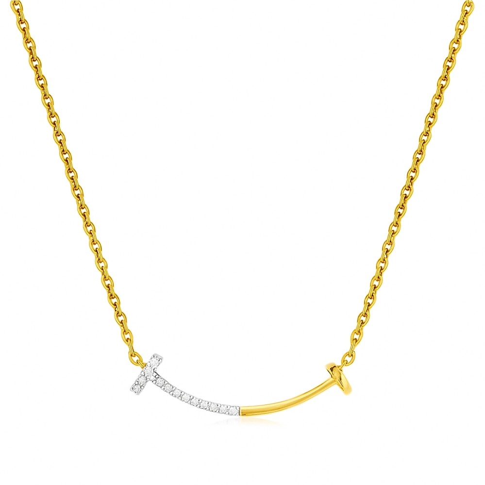 YELLOW GOLD DIAMOND NECKLACE C9573D