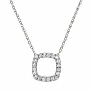WHITE GOLD DIAMOND SQUARE NECKLACE WH1150D