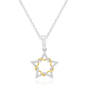 WHITE & YELLOW GOLD DIAMOND PENDANT WH2923D