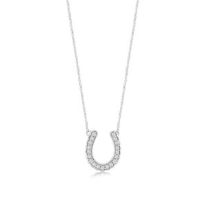WHITE GOLD DIAMOND HORSESHOE NECKLACE WH1823D