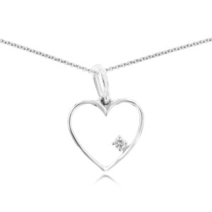 WHITE GOLD DIAMOND HEART PENDANT WH4136D