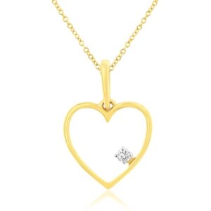 YELLOW GOLD DIAMOND HEART PENDANT H4136D