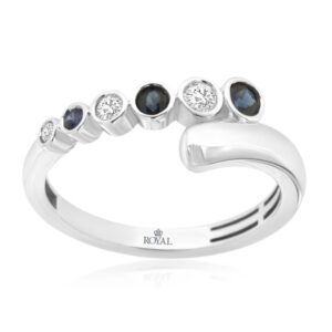 WHITE GOLD SAPPHIRE & DIAMOND RING WH3983S