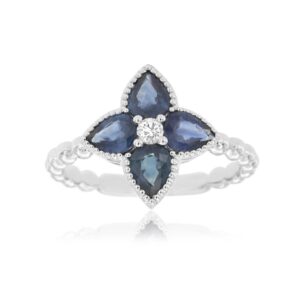 WHITE GOLD SAPPHIRE & DIAMOND RING WH2429S