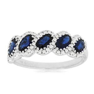 WHITE GOLD SAPPHIRE & DIAMOND RING WC7400S
