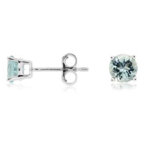 WHITE GOLD AQUAMARINE EARRINGS WC8691Q