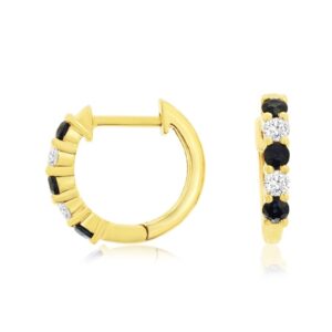 YELLOW GOLD SAPPHIRE & DIAMOND EARRINGS H3547SP