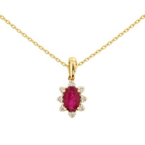 YELLOW GOLD RUBY & DIAMOND PENDANT H4475RB