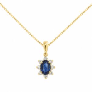YELLOW GOLD SAPPHIRE & DIAMOND PENDANT H4475SP