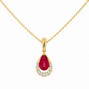 YELLOW GOLD RUBY & DIAMOND PENDANT H4476RB