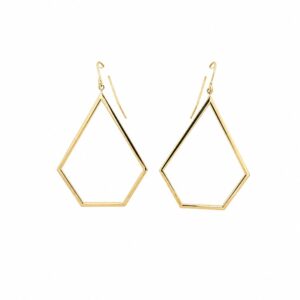 YELLOW GOLD PENTAGON DROP EARRINGS 5T420