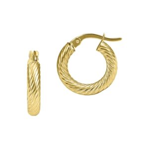 YELLOW GOLD TWISTED HOOP EARRINGS 5T322