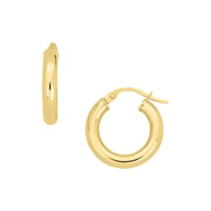 YELLOW GOLD ROUND HOOP EARRINGS 5U300