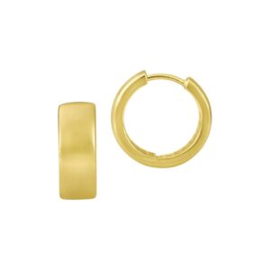 YELLOW GOLD WIDE HUGGIE HOOP EARRINGS 5T351