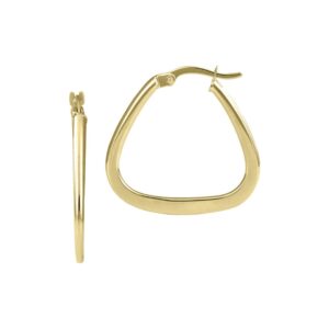 YELLOW GOLD FLAT TRIANGLE HOOP EARRINGS 5T326