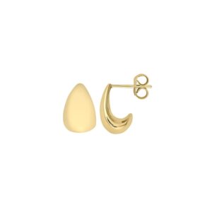 YELLOW GOLD PUFFY TEARDROP EARRINGS 5T443