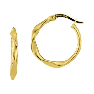 YELLOW GOLD RIBBON HOOP EARRINGS 5T361