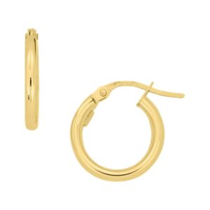 YELLOW GOLD ROUND HOOP EARRINGS 5U303