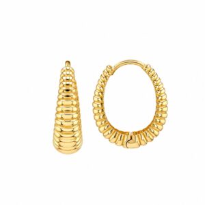 YELLOW GOLD SHRIMP HOOP EARRINGS 5T480