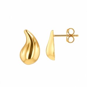 YELLOW GOLD TEARDROP EARRINGS 5T481