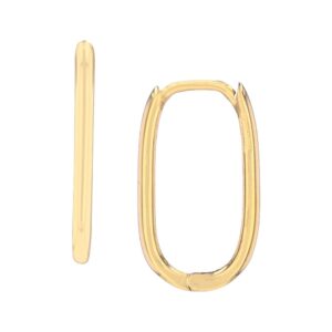 YELLOW GOLD TINY OVAL HOOP EARRINGS 5T397