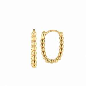 YELLOW GOLD OVAL HOOP EARRINGS 5T450T