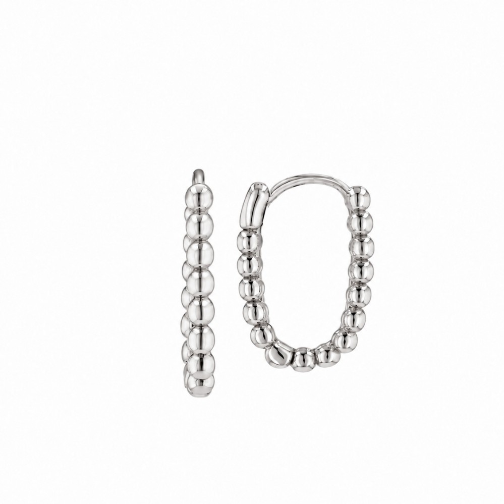 WHITE GOLD OVAL HOOP EARRINGS 5T450AT