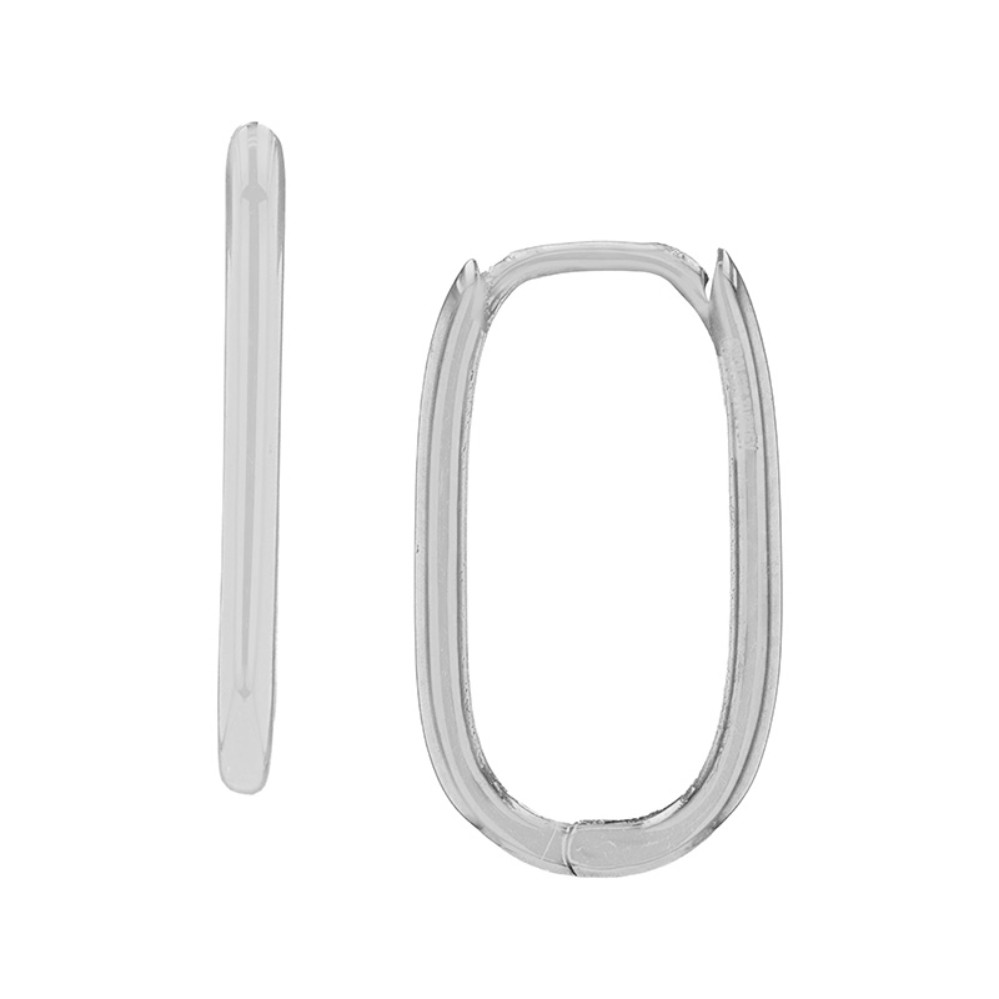 WHITE GOLD TINY OVAL HOOP EARRINGS 5T397AT