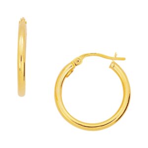 YELLOW GOLD ROUND HOOP EARRINGS 5U304T