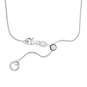 WHITE GOLD ADJUSTABLE WHEAT CHAIN NECKLACE C706A/2200