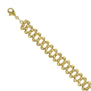 YELLOW GOLD LATTICE BEAD BRACELET 1T319/0725
