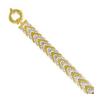 YELLOW & WHITE GOLD CHEVRON LINK BRACELET 1T381X/0750