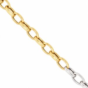 YELLOW & WHITE GOLD OVAL LINK BRACELET 1T474X/0725