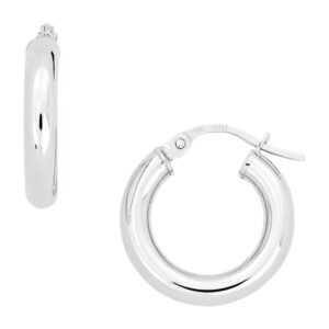 STERLING SILVER ROUND HOOP EARRINGS 5U301S