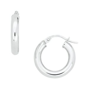 STERLING SILVER ROUND HOOP EARRINGS 5U302S