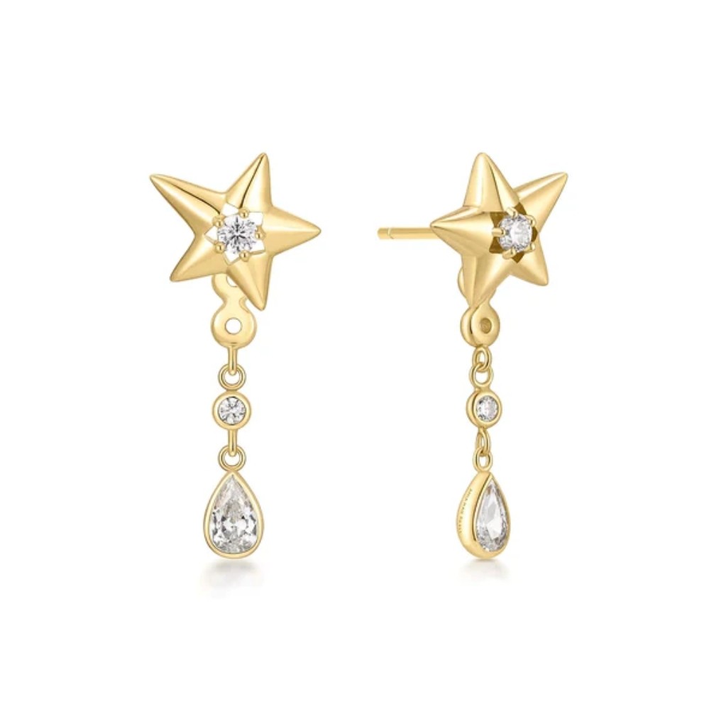 ANIA HAIE GOLD SPARKLING STAR DROP STUD EARRINGS E066-07G